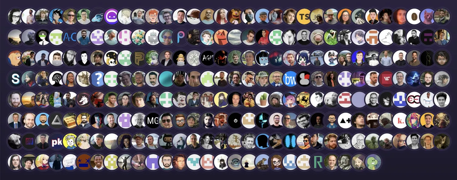 Avatars for the many, many contributors to Astro docs